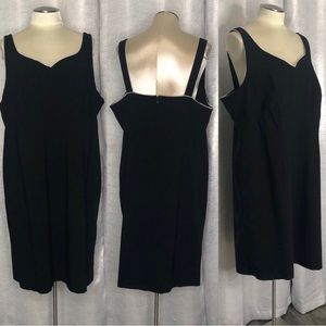 Lane Bryant black dress w/white piping